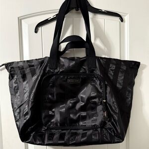 Victoria's Secret Black Satin Large Tote 4 Handles- 2 Shoulder & 2 hand, NEW